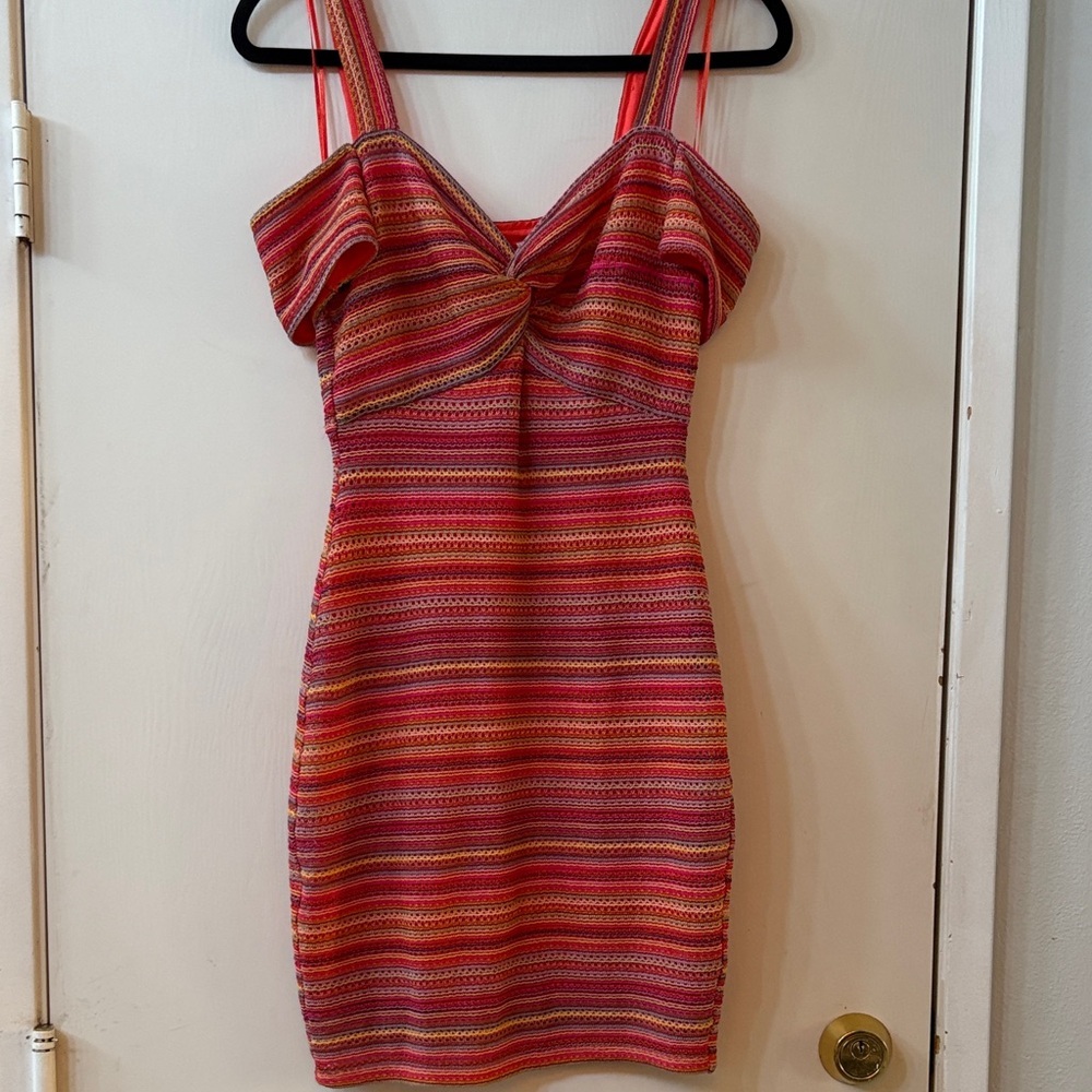 Guess Multicolor Striped Mini Dress